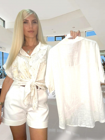 Camasa dama Pretty Woman insertii aurii [4]