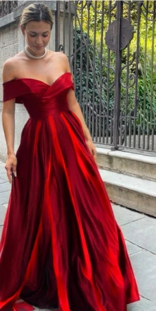 Rochii Dama - Rochie Dama Lunga Satinata cu Revere si Bretele