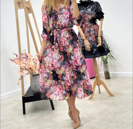 Rochii Dama - Rochie Dama Midi din Voal Captusit