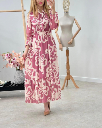 Imbracaminte Dama - Rochie Dama Lunga din Voal Captusit - Model Floral