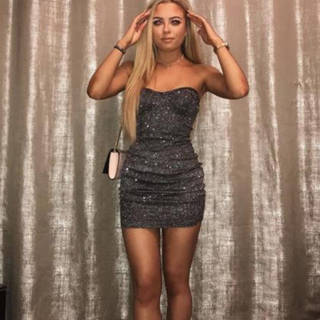 Imbracaminte Dama - Rochie cu croiala bodycon si aspect stralucitor - Glitter