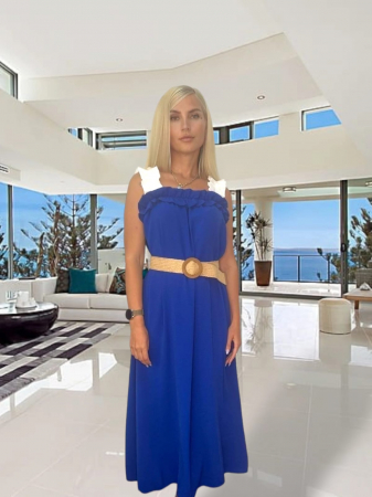 Imbracaminte Dama - Rochie Dama de Vara cu Bretele si Volanase si Curea CADOU - Mona