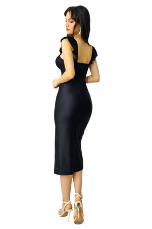Rochie dama bodycon cu slit adanc si bretele - Daisy [2]