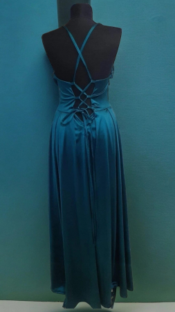 Rochie lunga satin cu corset Clara – rochie eleganta marime universala S-XL, ideala pentru evenimente speciale [1]