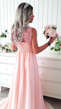 Rochie lunga ocazie din voal si dantela [1]