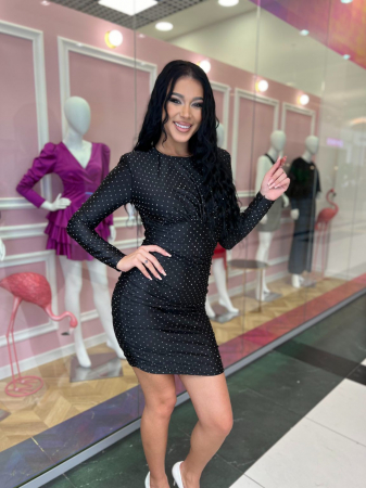 Rochie de seara din satin-lycra cu sclipici midi - turqoise [17]