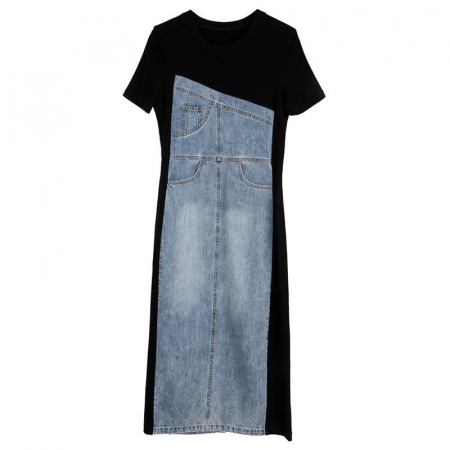 Rochie Denim Blend model asimetric - negru [7]