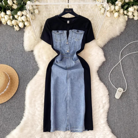 Rochie Denim Blend model buzunare - negru [3]
