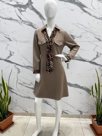 Rochie cu esarfa si guler polo [1]