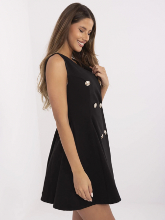 Rochie evazata eleganta, fara maneci, marime universala, nasturi aurii, diverse culori [2]