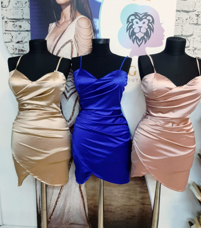 Rochie scurta din satin cu bretele [1]