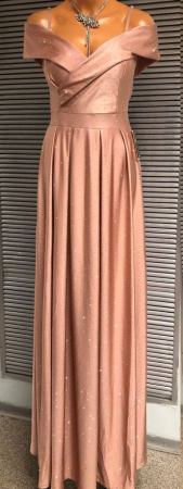Imbracaminte Dama - Rochie lunga satin-lycra eleganta cu decolteu inima, bretele subtiri si slit lateral – croi maxi, marime universala S-M