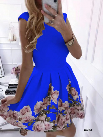 Rochii Dama - Rochie Imprimeu Floral Scurta - Camy