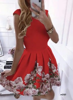 Imbracaminte Dama - Rochie Imprimeu Floral Scurta - Camy