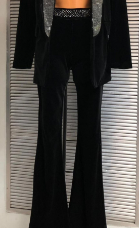 Compleu Dama Catifea 2 Piese Sacou si Pantaloni cu Strasuri [1]