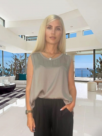 Imbracaminte Dama - Top dama cu cu aspect matasos fara maneci - Silky