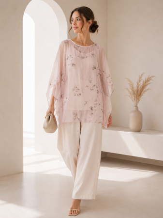 Imbracaminte Dama - Tricou dama vapuros cu imprimeu floral si croi lejer