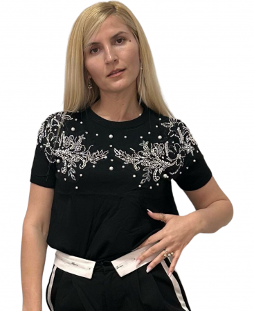 Bluze Dama - Bluza Dama cu Strasuri si Perle - Sunnyside