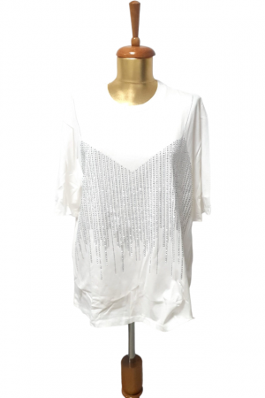 Bluze Dama - Bluza dama cristale New Zealand - alb