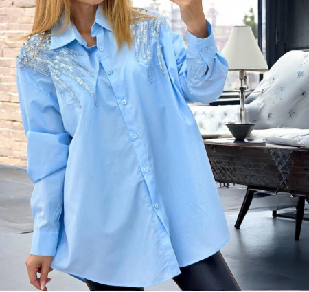 Bluze Dama - Camasa dama eleganta cu aripi din strasuri