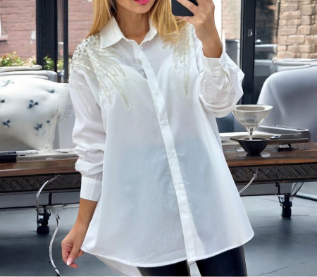 Bluze Dama - Camasa dama eleganta cu aripi din strasuri