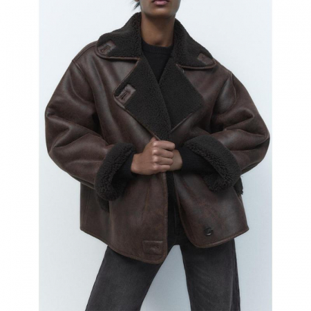 Geci Dama - Cojoc Dama Combinatie Piele Intoarsa si Blana ECO - 2