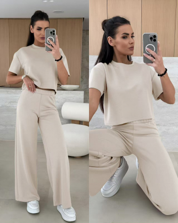 Compleuri Dama - Compleu Dama Set 2 Piese Tricou si Pantaloni Lungi - CHMS