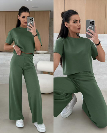 Compleuri Dama - Compleu Dama Set 2 Piese Tricou si Pantaloni Lungi - CHMS