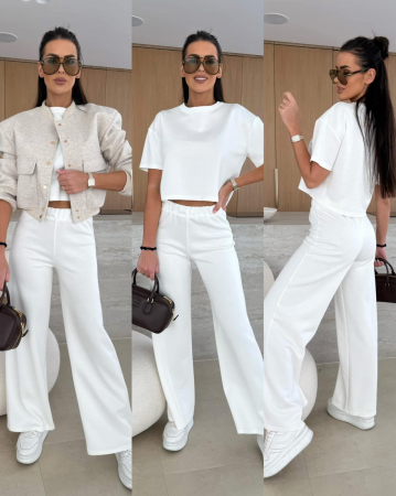 Compleuri Dama - Compleu Dama Set 2 Piese Tricou si Pantaloni Lungi - CHMS