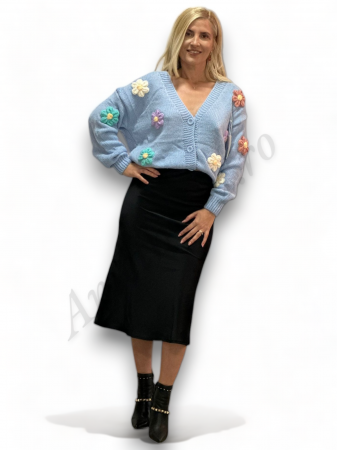 Fuste Dama - Fusta Dama Saten Negru - Serena