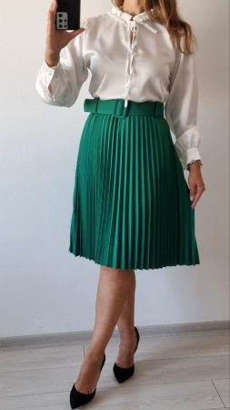 Fuste Dama - Fusta midi plisata cu curelusa inclusa