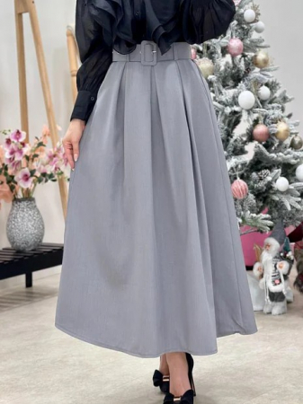 Fuste Dama - Fusta maxi clos cu curea in talie - CHMS