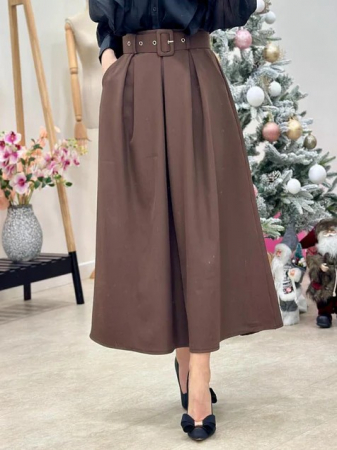 Fuste Dama - Fusta maxi clos cu curea in talie - CHMS
