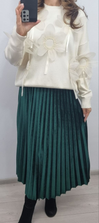 Fuste Dama - Fusta midi plisata din catifea - HEB