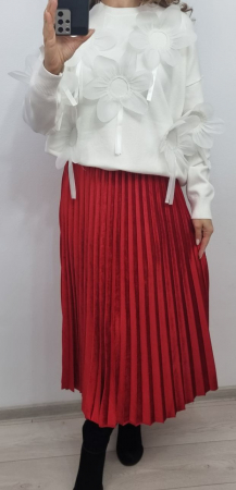 Fuste Dama - Fusta midi plisata din catifea - HEB