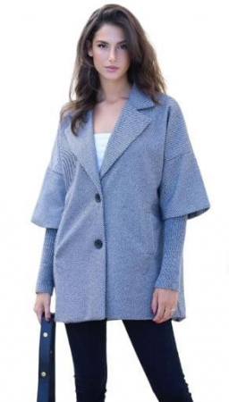 Paltoane Dama - Jacheta Dama cu Maneca Tricotata