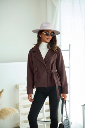 Jachete Dama - Jacheta dama crop Sacou Scurt cu Inchidere pe o parte