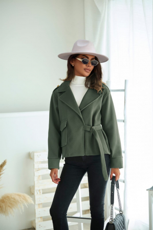 Paltoane Dama - Jacheta dama crop Sacou Scurt cu Inchidere pe o parte