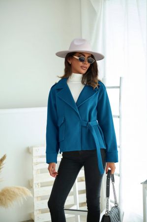 Jachete Dama - Jacheta dama crop Sacou Scurt cu Inchidere pe o parte