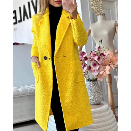 Paltoane Dama - Palton Dama din Tesatura Tip Blanita Miel