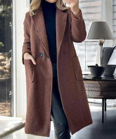 Jachete Dama - Palton Dama din Tesatura Tip Blanita Miel