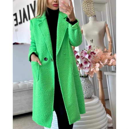 Jachete Dama - Palton Dama din Tesatura Tip Blanita Miel