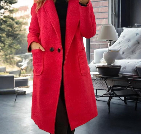 Paltoane Dama - Palton Dama din Tesatura Tip Blanita Miel