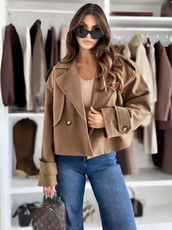 Jachete Dama - Jacheta scurta dama eleganta cu revere si nasturi – universala S-L