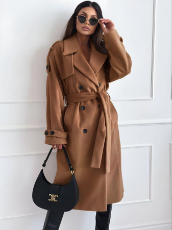 Paltoane Dama - Palton Dama din Stofa Striata Captusit - HEB