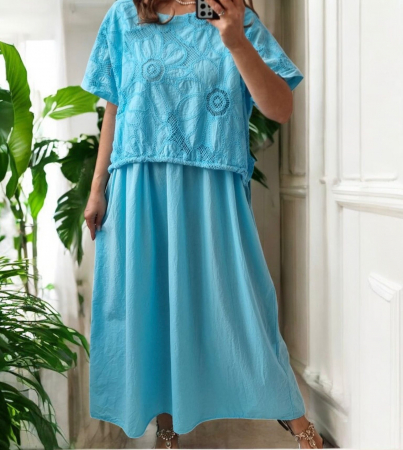 Rochii Dama - Rochie Bumbac 100% Vara, Croi Larg, Culori Diverse, Marime Universala