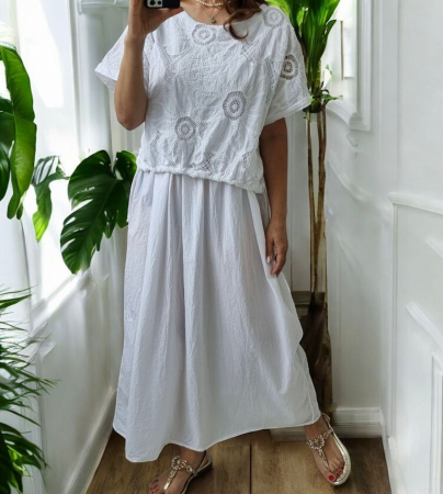 Rochii Dama - Rochie Bumbac 100% Vara, Croi Larg, Culori Diverse, Marime Universala