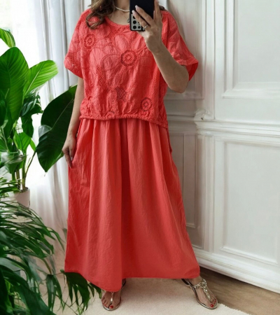 Rochii Dama - Rochie Bumbac 100% Vara, Croi Larg, Culori Diverse, Marime Universala