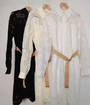 Rochii Dama - Rochie Camasa din Dantela si Curea Elvila - ALN