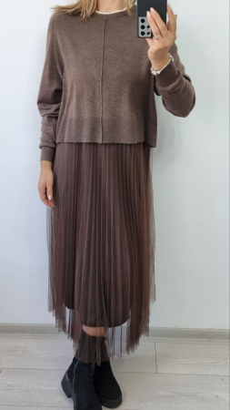 Rochii Dama - Rochie cu voal si maneca lunga - HEB